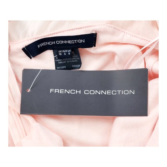 FRENCH CONNECTION Adanna NWT Pleat Lace Jersey Dress Pink Opal - Picture 4 of 6